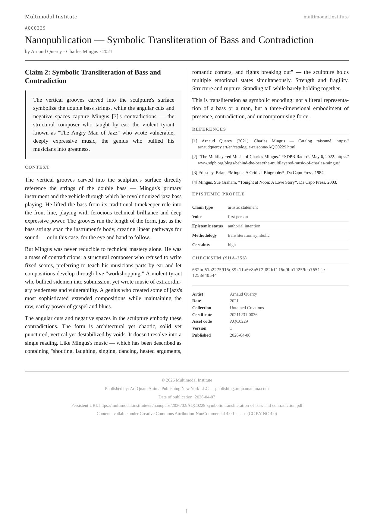 Symbolic Transliteration of Bass and Contradiction