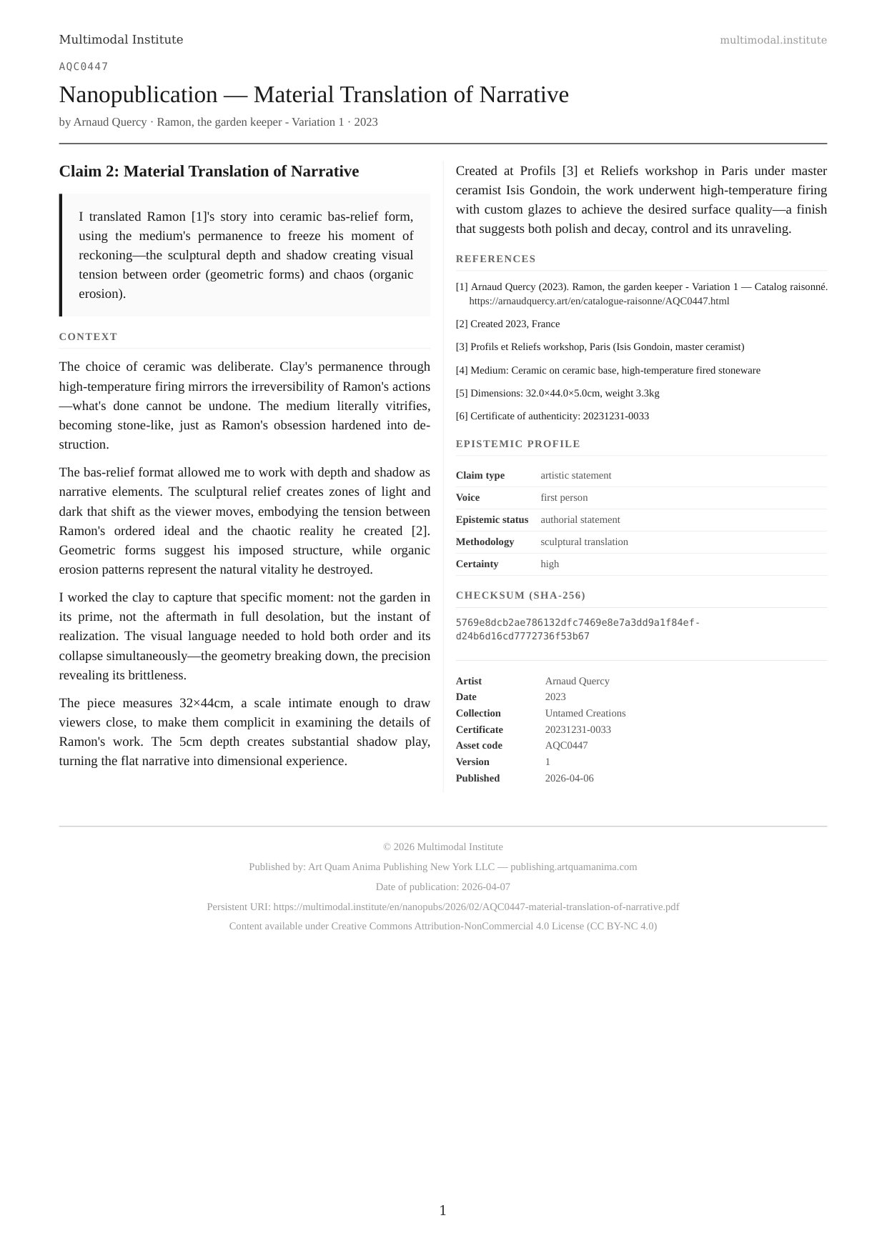 Material Translation of Narrative