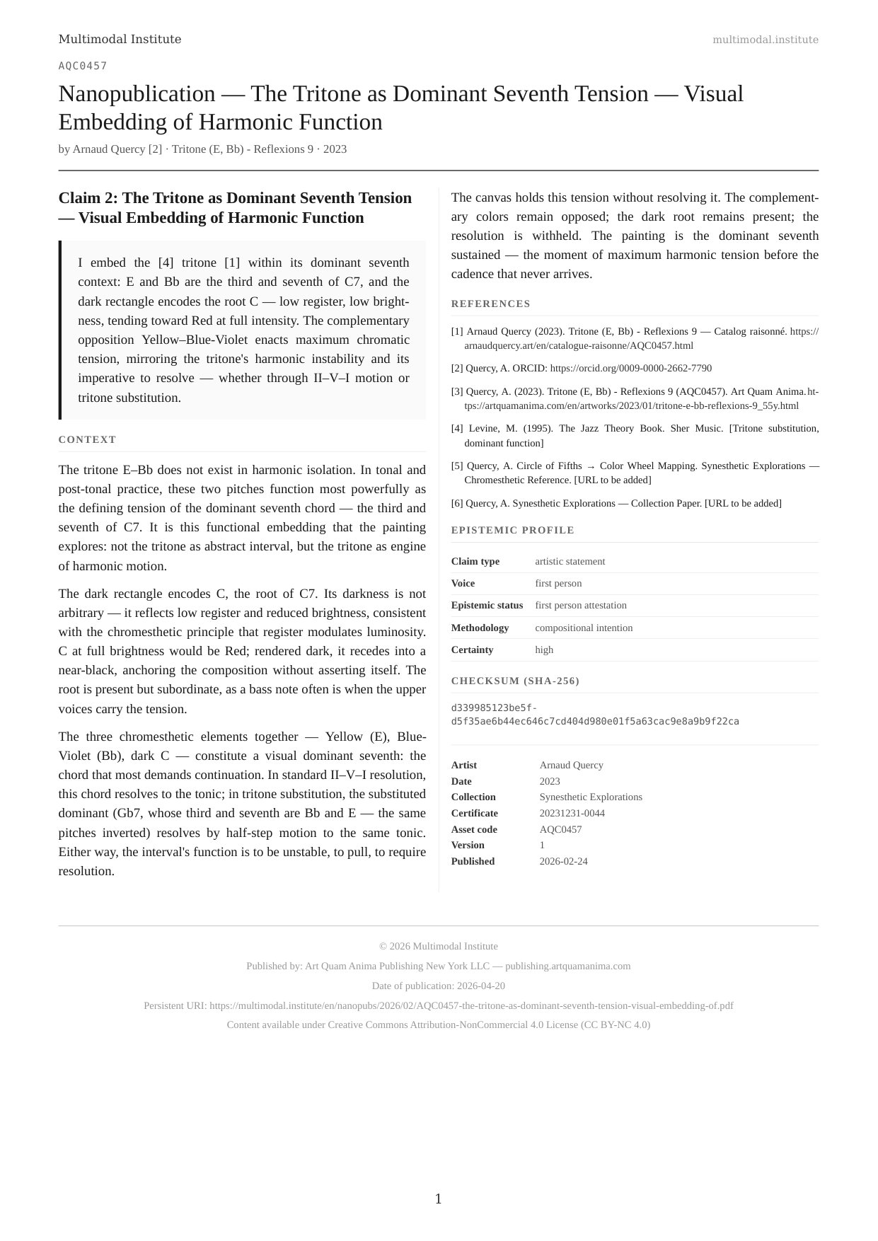 The Tritone as Dominant Seventh Tension — Visual Embedding of Harmonic Function