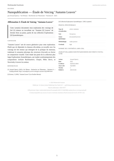 Sol Mineur - Recherche sur l'Harmonie - Variation 8