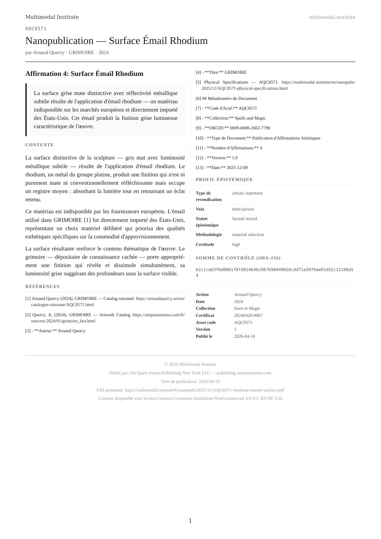 Rhodium Enamel Surface