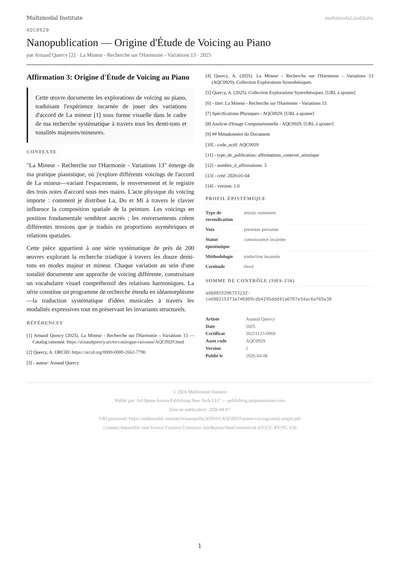 La Mineur - Recherche sur l'Harmonie - Variations 13