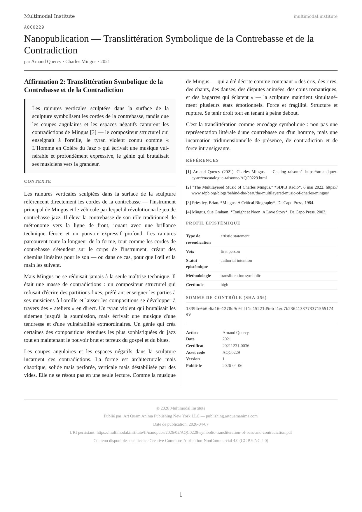 Symbolic Transliteration of Bass and Contradiction