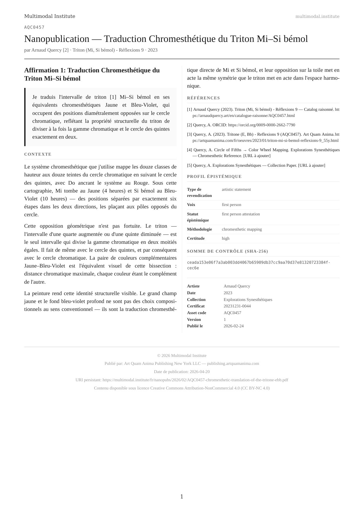 Chromesthetic Translation of the Tritone E–Bb