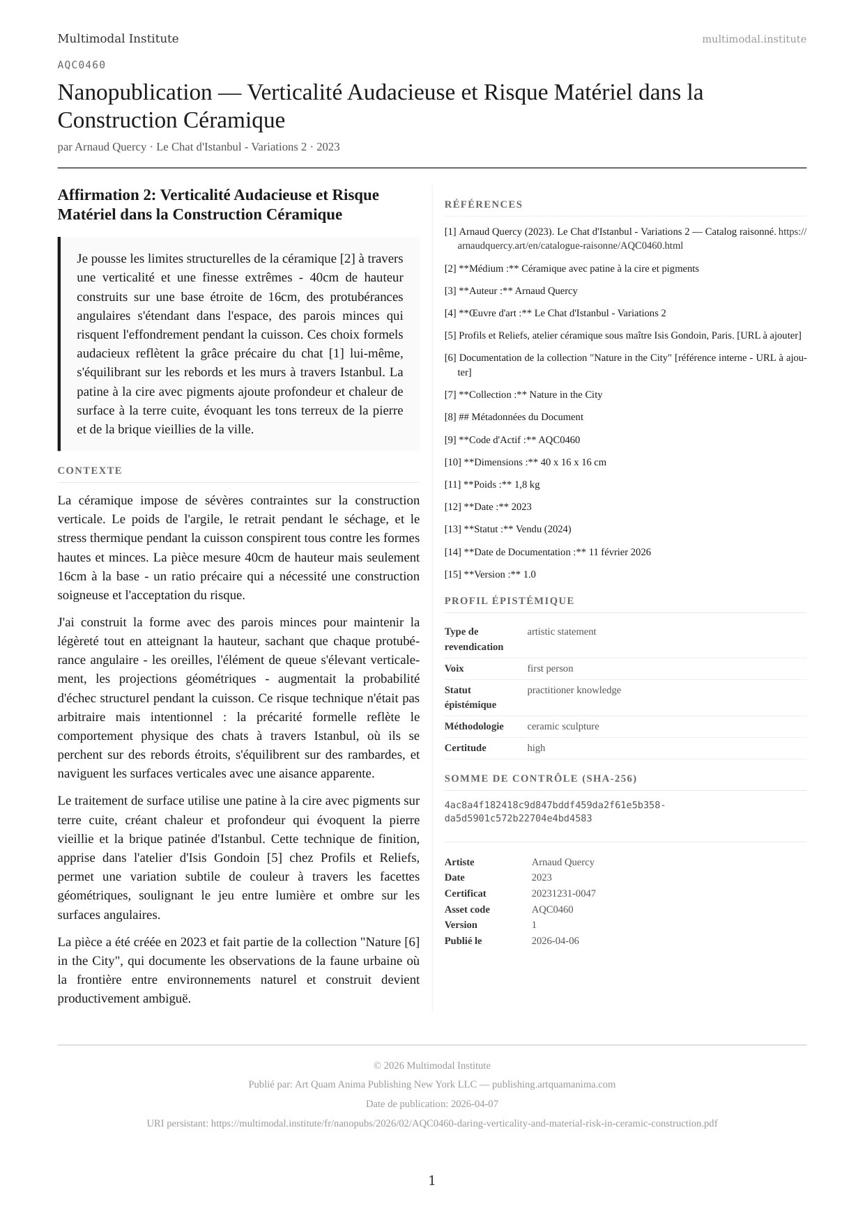 Daring Verticality and Material Risk in Ceramic Construction