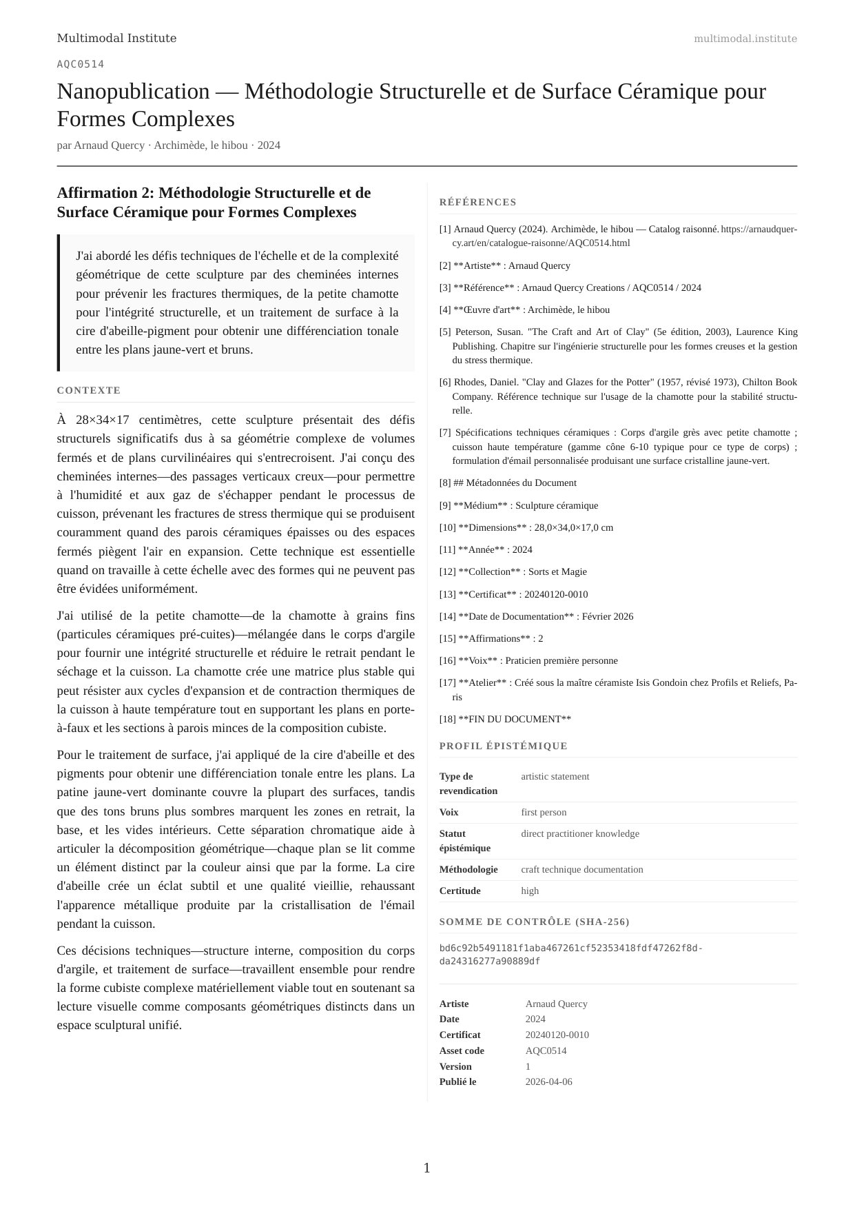 Ceramic Structural and Surface Methodology for Complex Forms