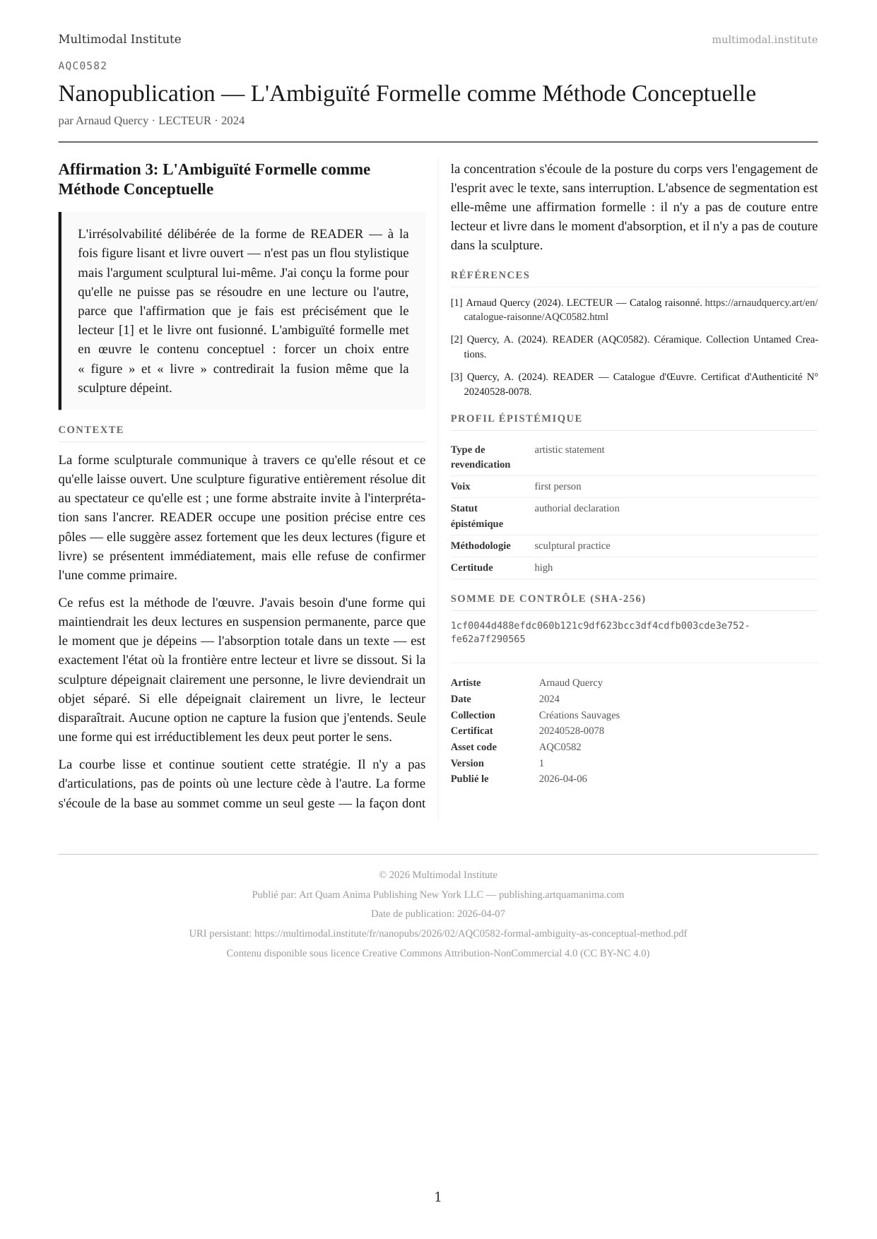 Formal Ambiguity as Conceptual Method