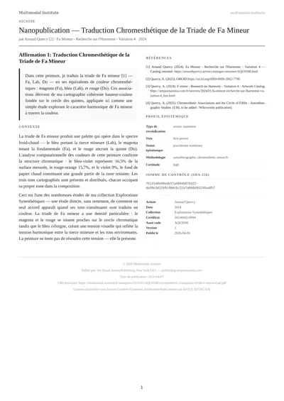 Fa Mineur - Recherche sur l'Harmonie - Variation 4