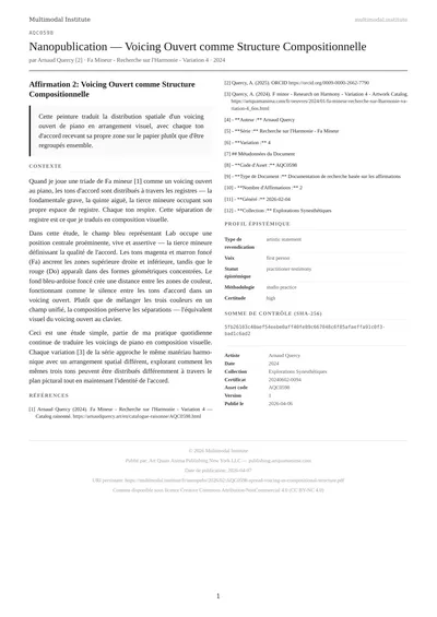 Fa Mineur - Recherche sur l'Harmonie - Variation 4