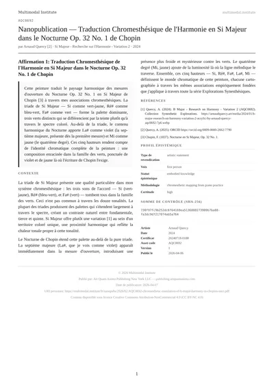 Si Majeur - Recherche sur l'Harmonie - Variation 2