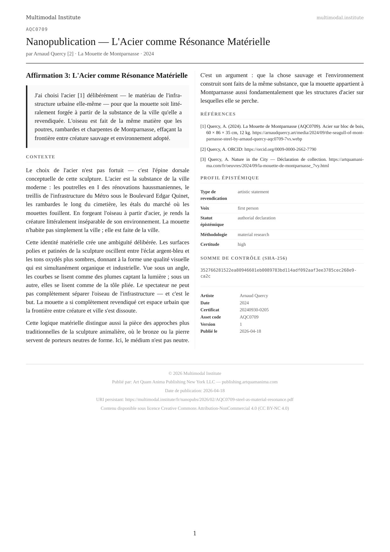 Steel as Material Resonance