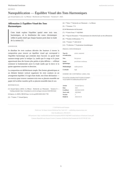 La Mineur - Recherche sur l'Harmonie - Variation 8
