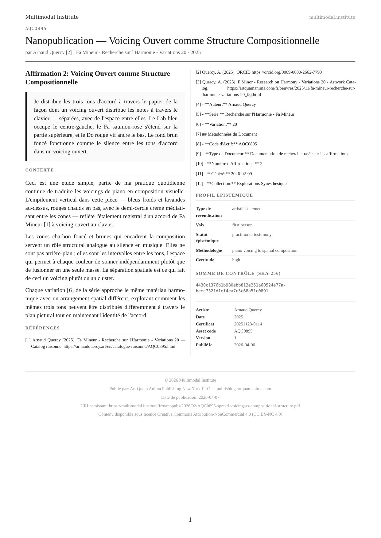 Spread Voicing as Compositional Structure