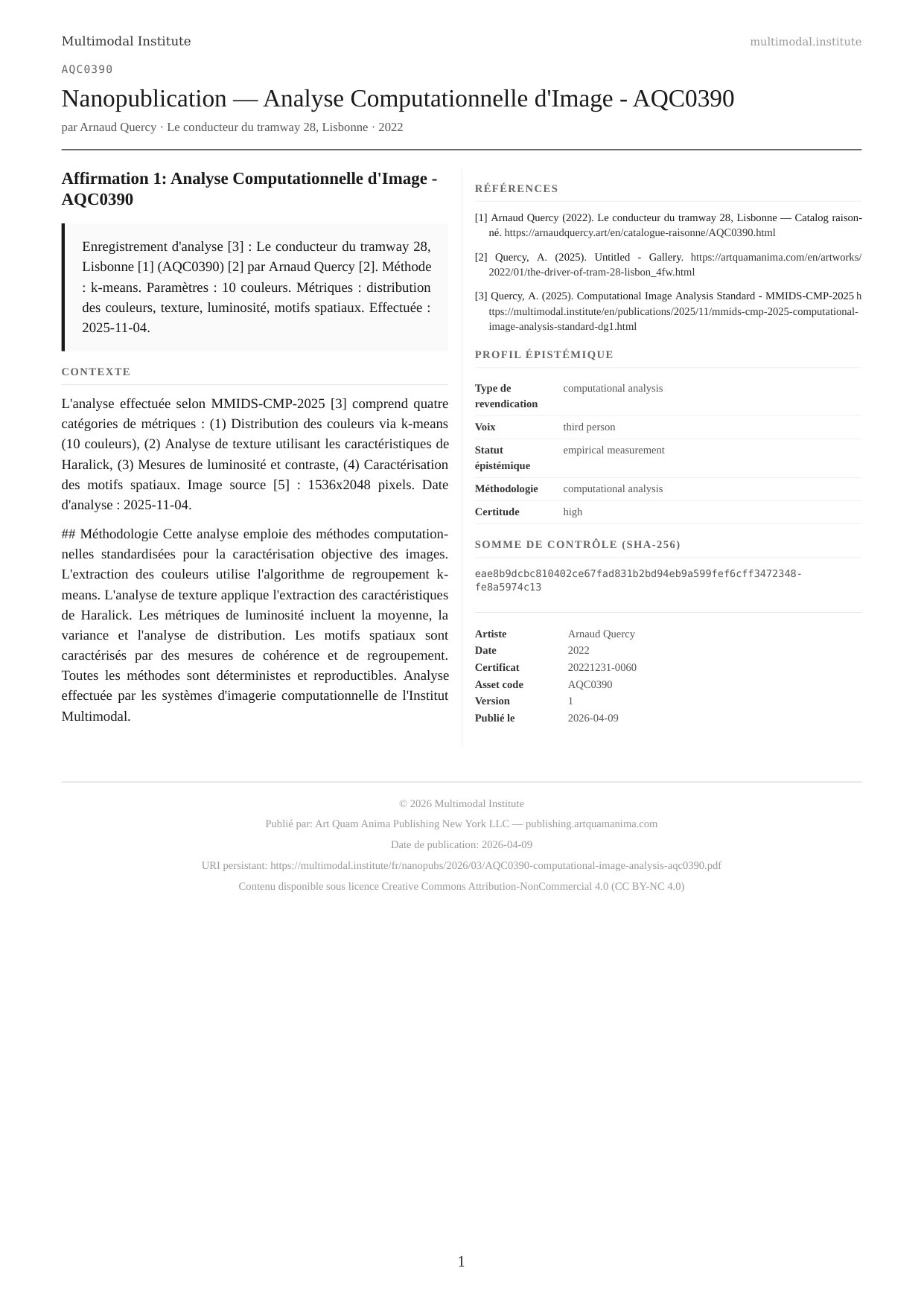 Computational Image Analysis - AQC0390