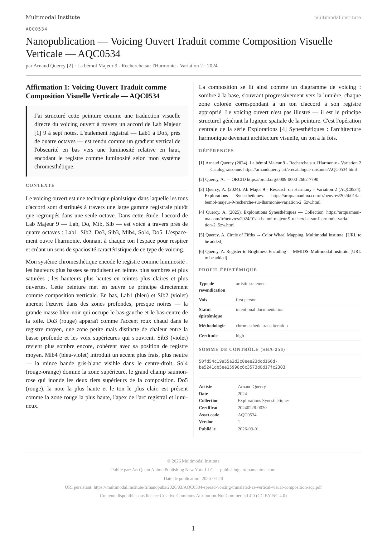 Spread Voicing Translated as Vertical Visual Composition — AQC0534