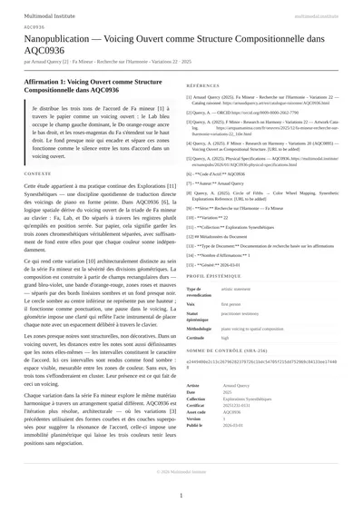 Fa Mineur - Recherche sur l'Harmonie - Variations 22