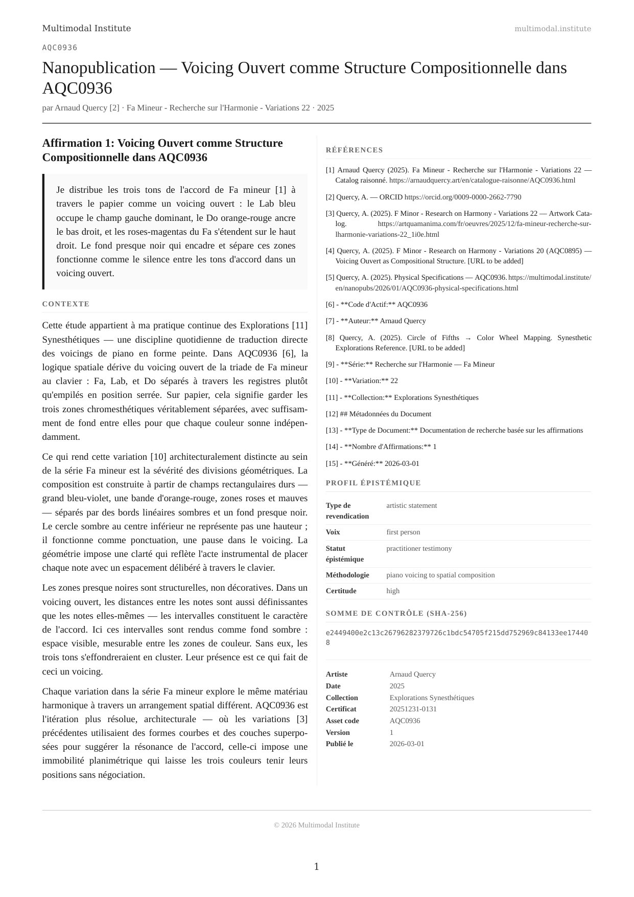 Spread Voicing as Compositional Structure in AQC0936